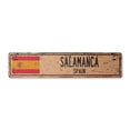 thumbnail image 1 of SALAMANCA SPAIN Vintage Aluminum Street Sign Spaniard flag city country road rustic metal tin wall gift | Indoor/Outdoor | 18" Wide, 1 of 4