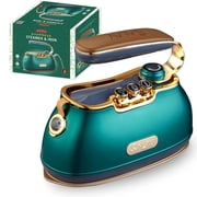 SALAV® Retro Edition Duopress Steamer and Iron with Ceramic Coated Plate, Emerald