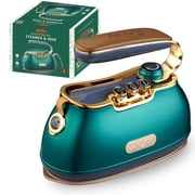 SALAV  Retro Edition Duopress Steamer and Iron with Ceramic Coated Plate, Emerald