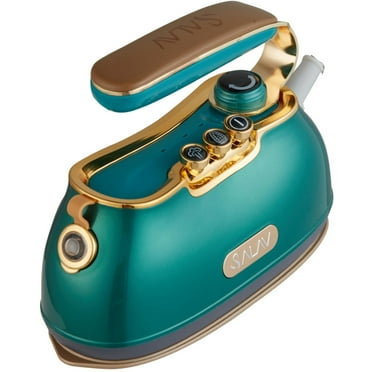 SALAV® Retro Edition Duopress Steamer and Iron with Ceramic Coated Plate, Emerald