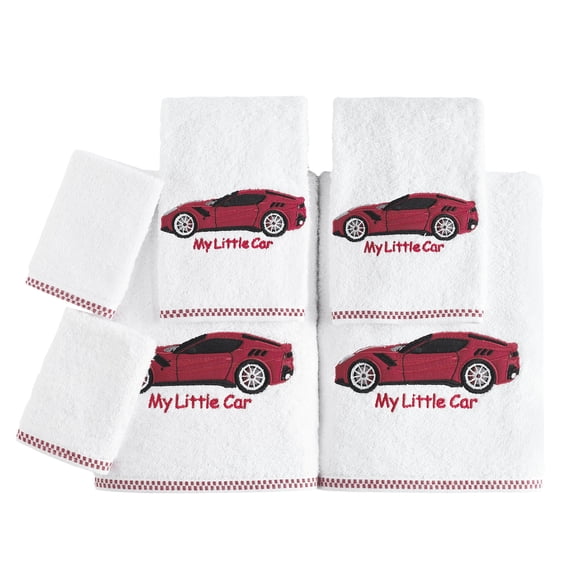 SALBAKOS - 6 Piece Kids Towel Set, Towels for Bathroom Made with 100% Turkish Cotton, Super Absorbent & Comfy, Machine Washable | (Car Theme)