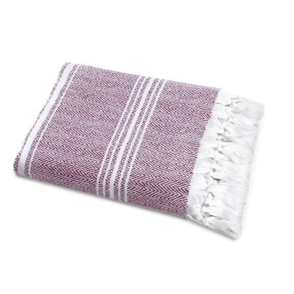 SALBAKOS - Cotton Turkish Beach Towel - Made with 100% Turkish Cotton, Lightweight, Absorbent & Quick Dry Beach Towels for Gym, Pool, Beach & Spa | 40"x70" (Burgundy)