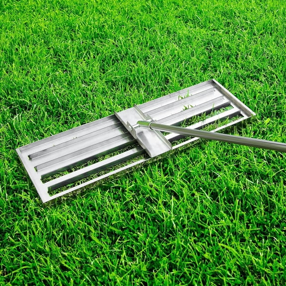 SALBAY Stainless Steel Lawn Leveler Tool Rakes with Handle for Grass Golf Field