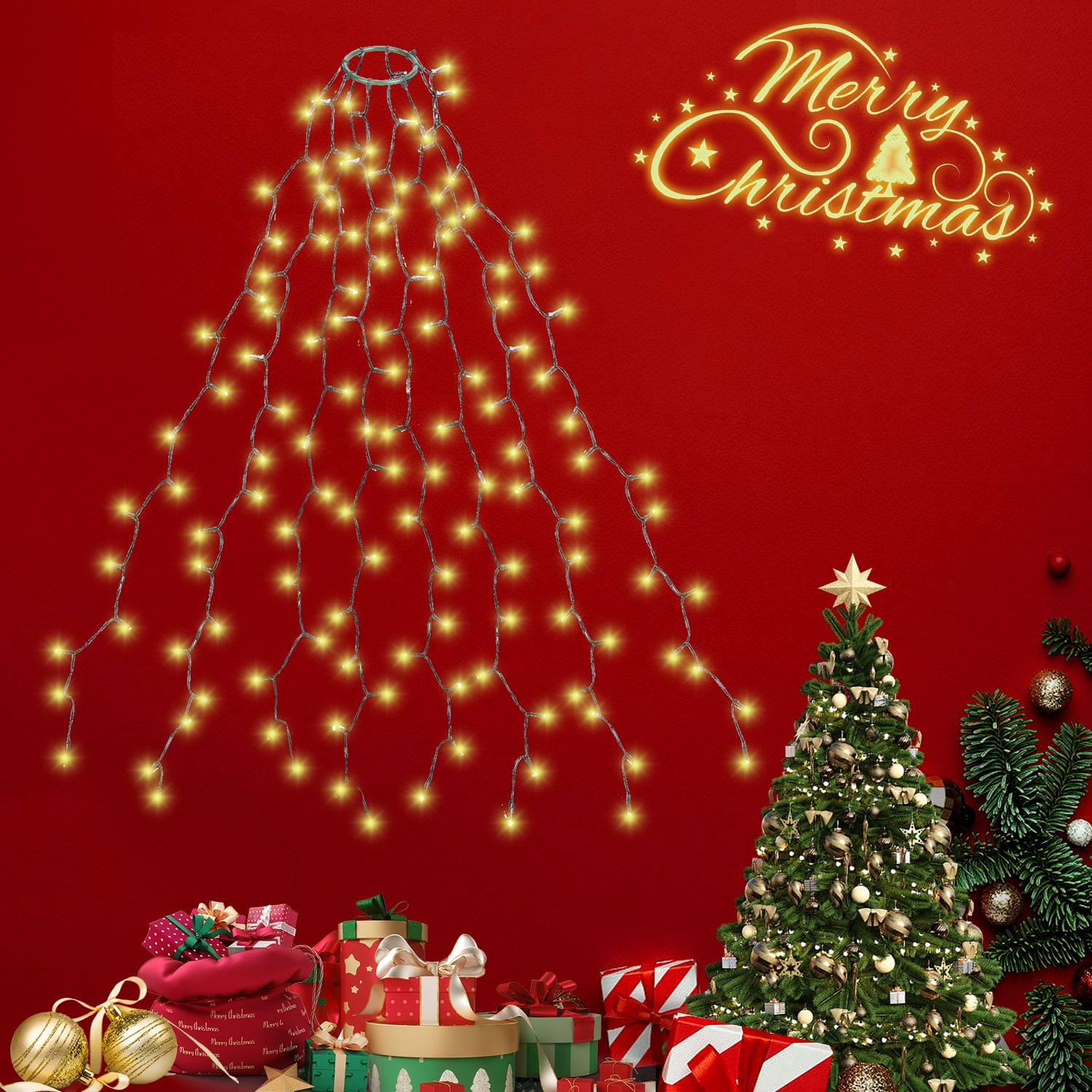 SALCAR Christmas Decoration String Lights, for 512ft Christmas Tree, 350 LEDs Fairy Lights for