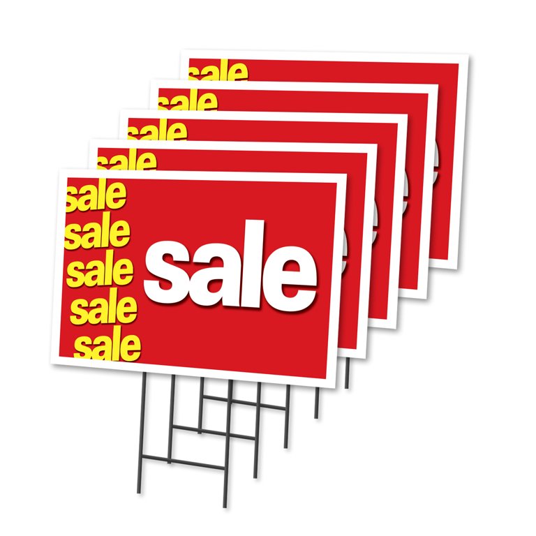 sale-5-pack-of-18-x-24-yard-sign-stake-advertise-your-business-stake-included-image-on-front-only-made-in-the-usa-walmart-com for Free Printable Retail Sale Signs SALE 5 Pack Of 18