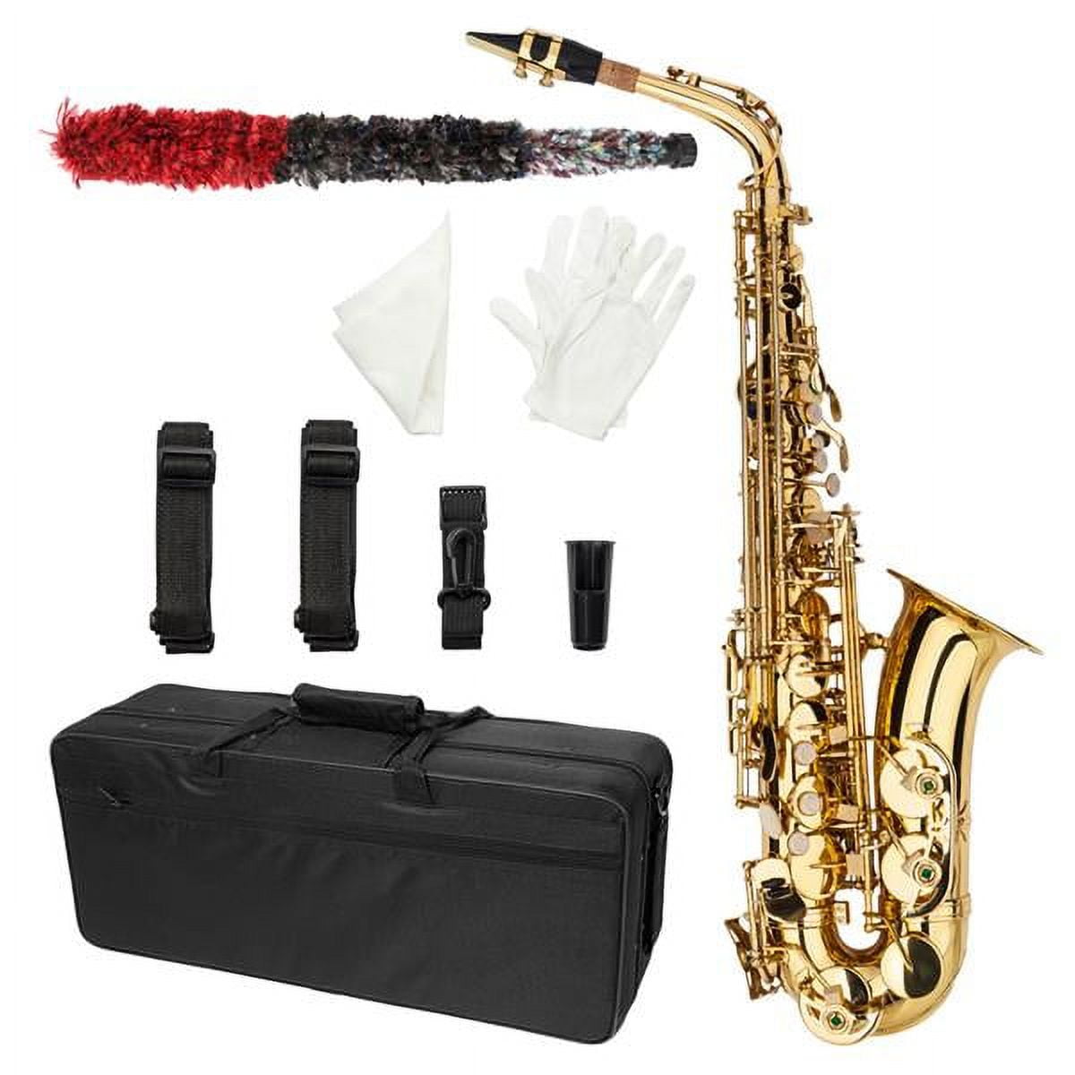 SALE CLEARANCE Alto Saxophone Eb beginner Saxophone includes brush canvas suitcase glove whistle piece cork plaster wipe cloth neck strap and other accessories