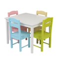 thumbnail image 1 of SALE CLEARANCE Children's Wooden Table And Chair Set Colorful (One Table With Four Chairs), 1 of 7