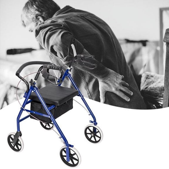 SALE CLEARANCE Steel & Nylon Walker with Wheels Black & Blue