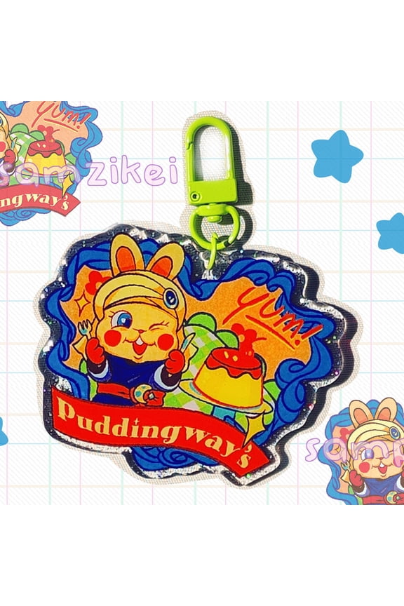 SALE! FFXIV Puddingway's Retro Loporrit 3 Acrylic Charm" (1 keychain)
