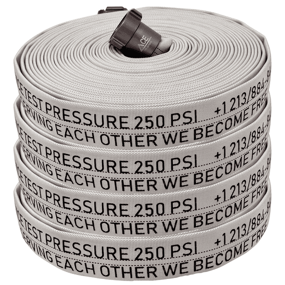 Ace Fire Defense .01 - 4 pack Firehose - 1.5 x 75 Nitrile Lined Attack Fire Hose 900 PSI Burst Pressure