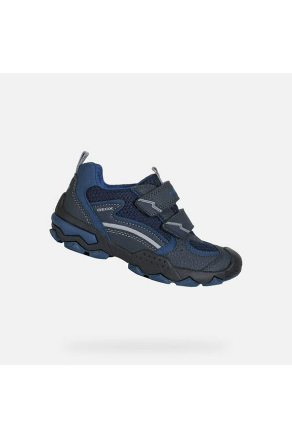 SALE Geox J Buller Navy Velcro Runing Sneaker
