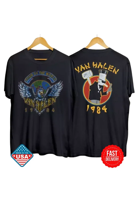 SALE HOT!! Van Halen Tour Of The World 1984 T-Shirt