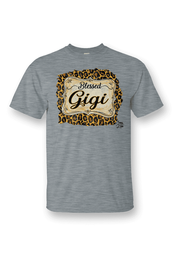 SALE Sassy Frass Blessed Gigi Leopard Front Print Bright Girlie T Shirt