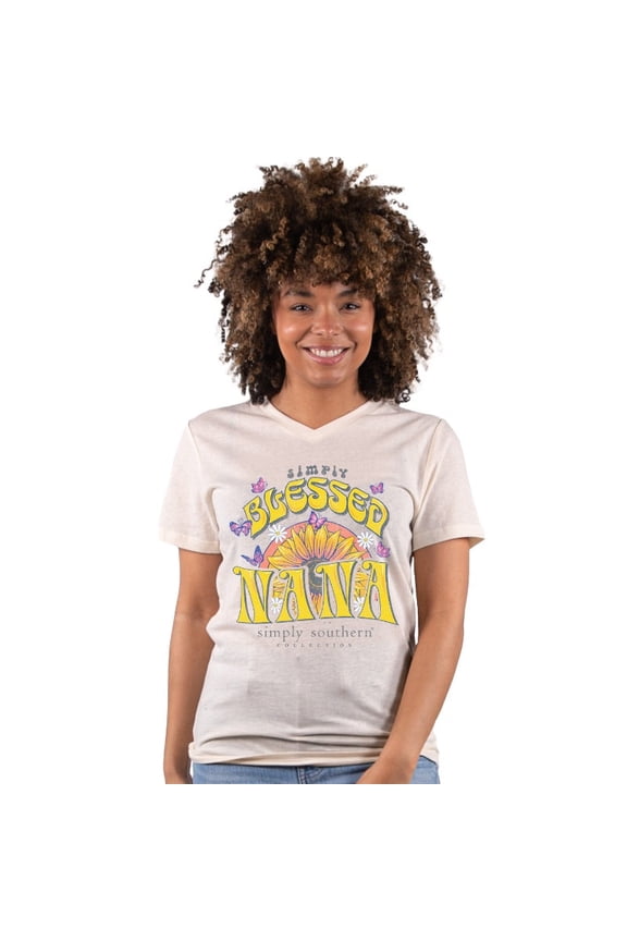SALE Simply Southern Blessed Nana V-Neck Collection T-Shirt
