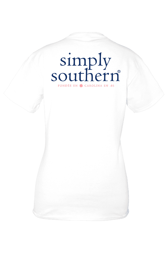 SALE Simply Southern Preppy Classic Basic Logo White T-Shirt