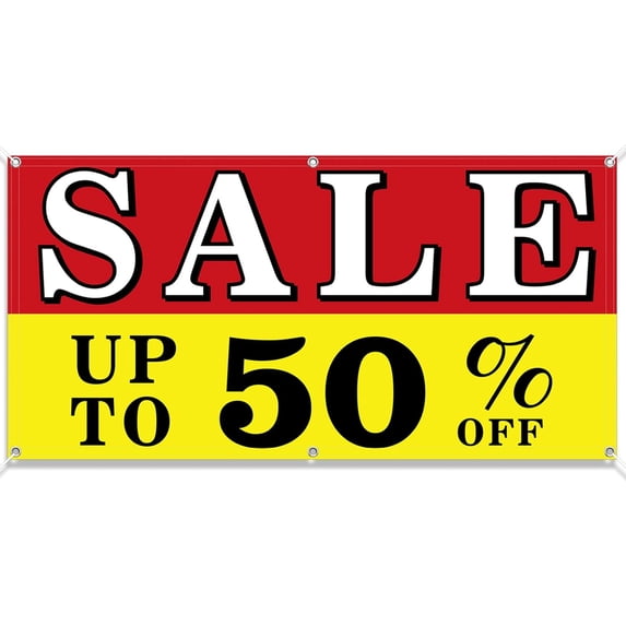 SALE UP TO 50 Percent Banner Fabric Polyester Sign Funny Metal Tin Signs 12×8 Inch