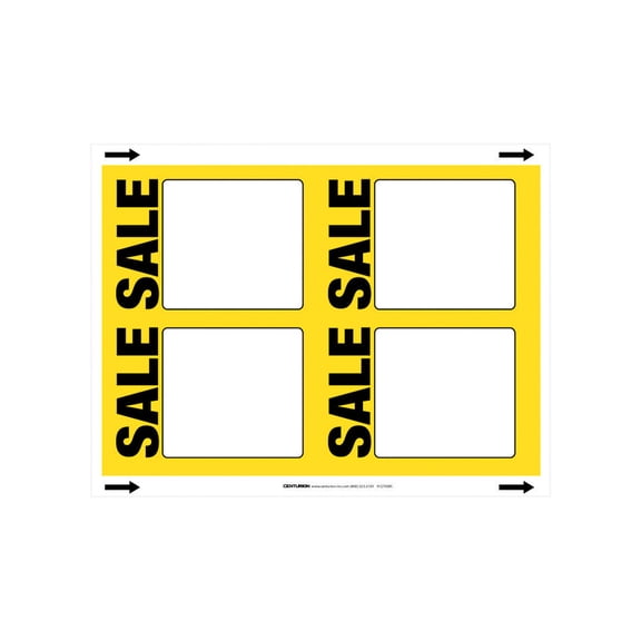 Centurion 9377318 11 x 8.5 in. Sale Polyethylene Sign, Black