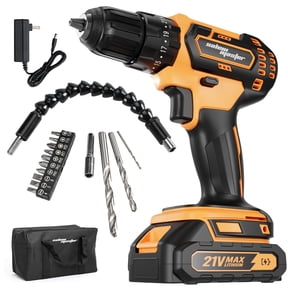 SALEM MASTER Electric Drill Driver 21V Max 3/8'' Portable Cordless Drill for Home Improvement & DIY Projects(1 Battery)