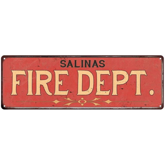 SALINAS FIRE DEPT. Home Decor Metal Sign Police Gift 8x24 108240013151