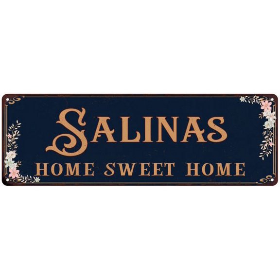 SALINAS Home Sweet Home Victorian Look Gift 6x18 Metal Sign 206180046719