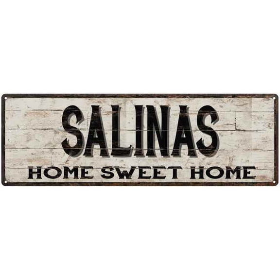 SALINAS Rustic Home Sweet Home Sign Gift 6x18 Metal Decor 206180084490