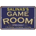 thumbnail image 1 of SALINAS'S Blue Game Room Sign Metal Wall Decor 8x12 208120002403, 1 of 1