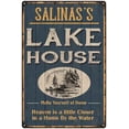 thumbnail image 1 of SALINAS'S Lake House Blue Cabin Home Decor Gift 8x12 Metal 208120038490, 1 of 1