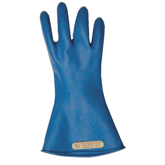SALISBURY Blue Electrical Gloves,  Rubber,  0 Class,  Size 7 E011BL/7