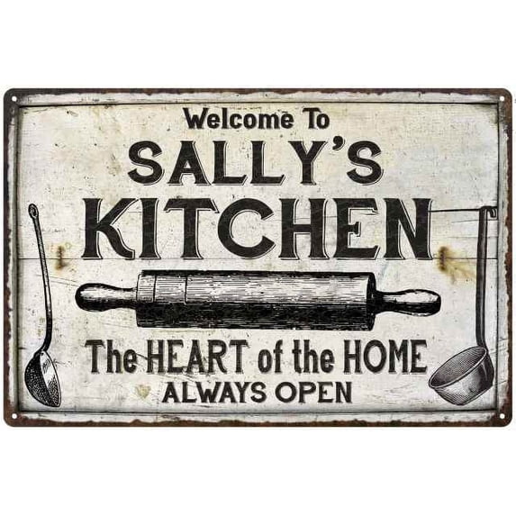 SALLY'S Kitchen Farmhouse Sign 16 x 24 Matte Finish Metal 116240033170