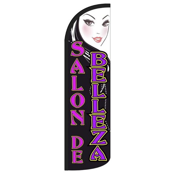 SALON DE BELLEZA Windless Flag (Hardware Not Included) |Advertisement /Business Flags | Feather Flag |
