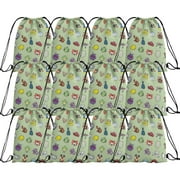 SALQGBUW-Pokemon 12 Pack Drawstring Candy Bags – Fun Cartoon Party Favor Bags for Kids Birthday, Celebrations, Gift Giving, and Everyday Surprises