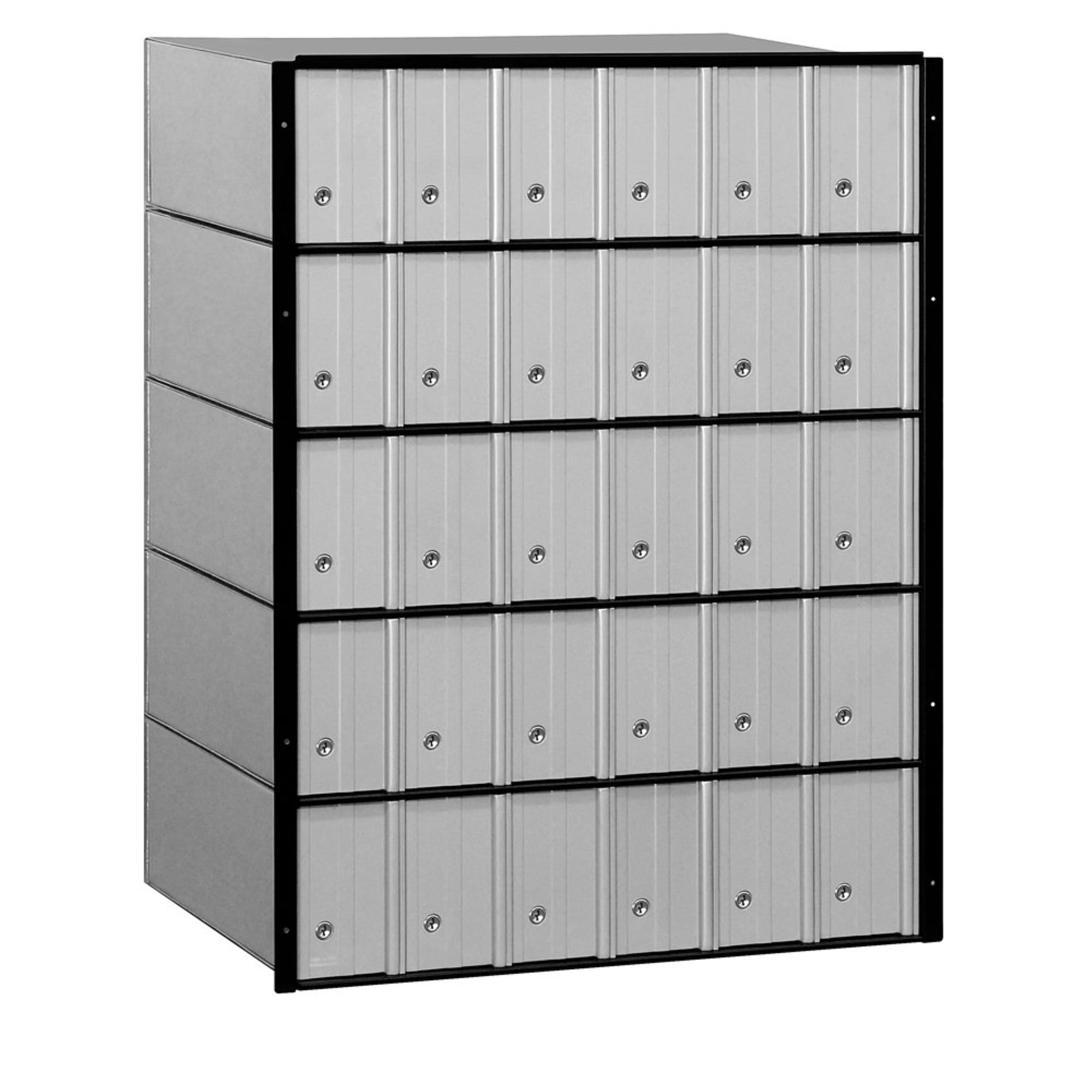 Aluminum 30-Door Lockable Pedestal Mailbox System