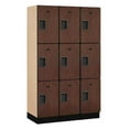 thumbnail image 1 of 15" Wide Triple Tier Designer Wood Locker - 3 Wide - 6 Feet High - 18 Inches Deep - Mahogany, 1 of 3