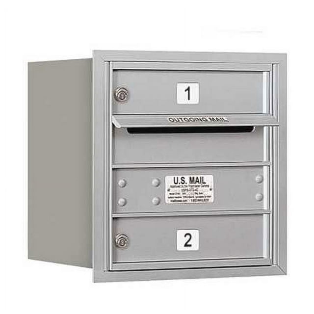 SALSBURY INDUSTRIES 3704S-02ARP Horiz Mailbox,Prvt,2Dr,Alum,RL,16-1/2in