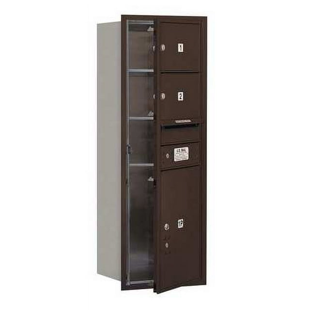 SALSBURY INDUSTRIES 3711S-02ZFU Horiz Mailbox,USPS,3Dr,Bronze,FL,41in