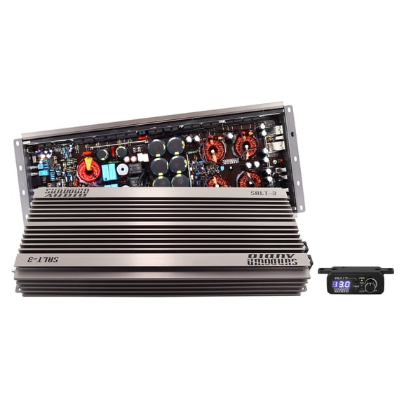 Sundown Audio SALT-3 3000 Watt Mono Car Stereo Amplifier with Low-Voltage Technology and Digital Wired Remote