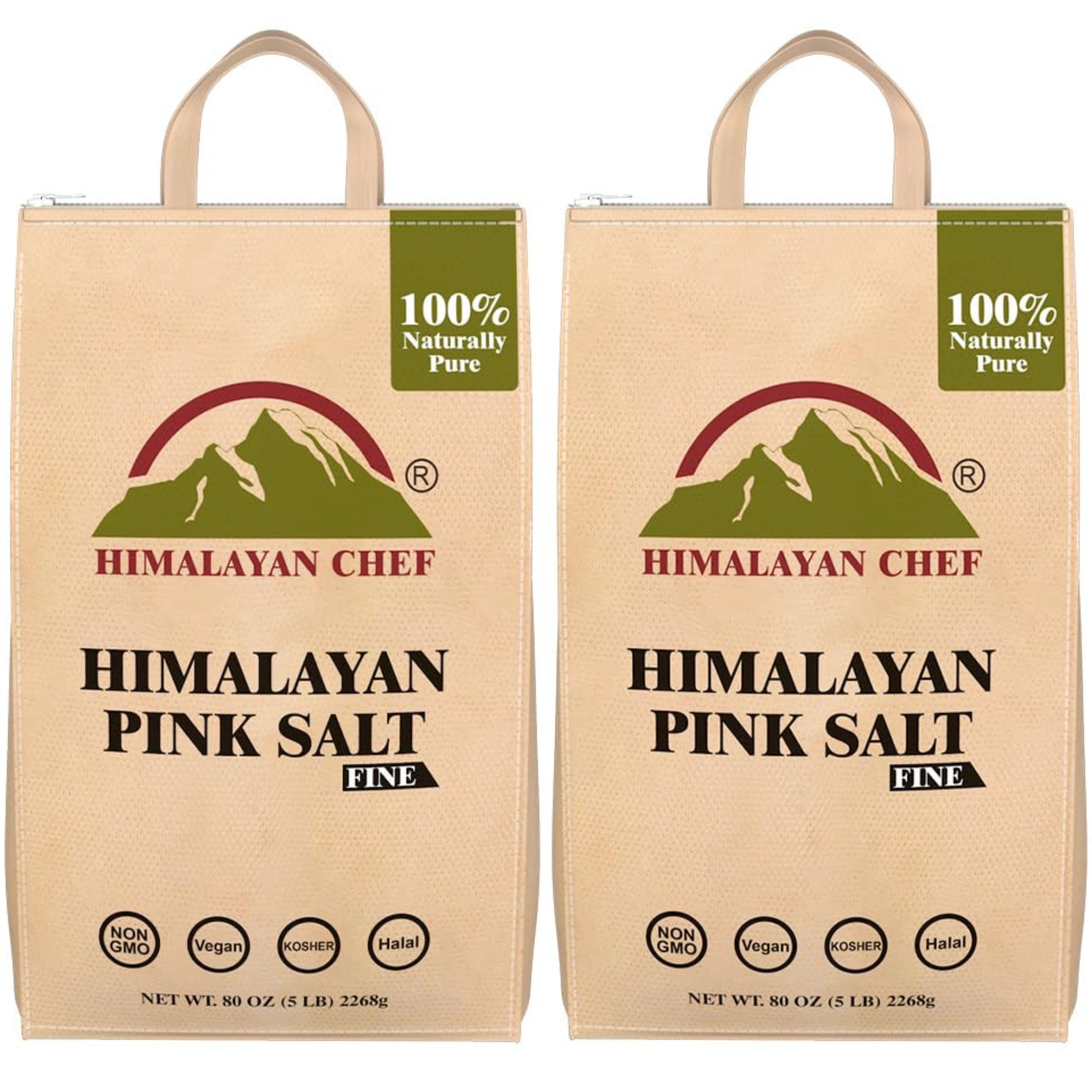 SALT 84 Himalayan Pink Salt, 100% Pure and Vegan with 84 Trace Minerals, 5lbs Each (Pack of 2)