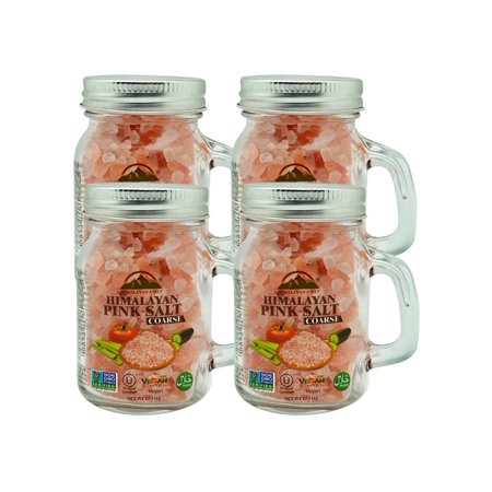 SALT 84 Himalayan Pink Salt, Coarse Grain Mason Jar, Add Flavors in Cooking and Seasoning, 4 Count
