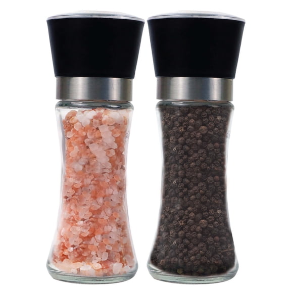 SALT 84 Natural Himalayan Pink Salt and Black Pepper Grinder Set