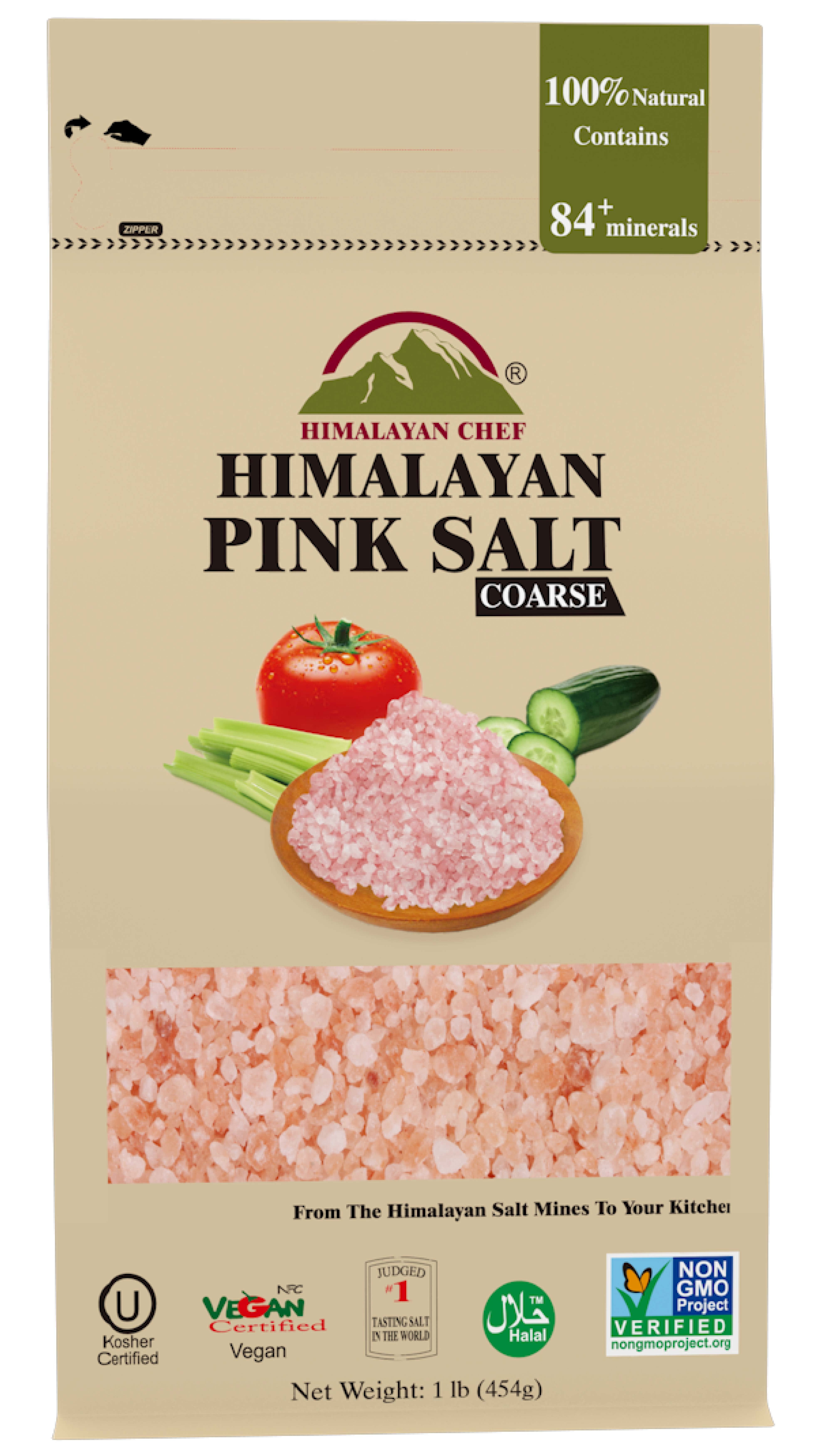 SALT 84 Pink Salt, Coarse Grain, Natural Salt for Cooking and Seasoning, 1 lbs Each Pack of 12
