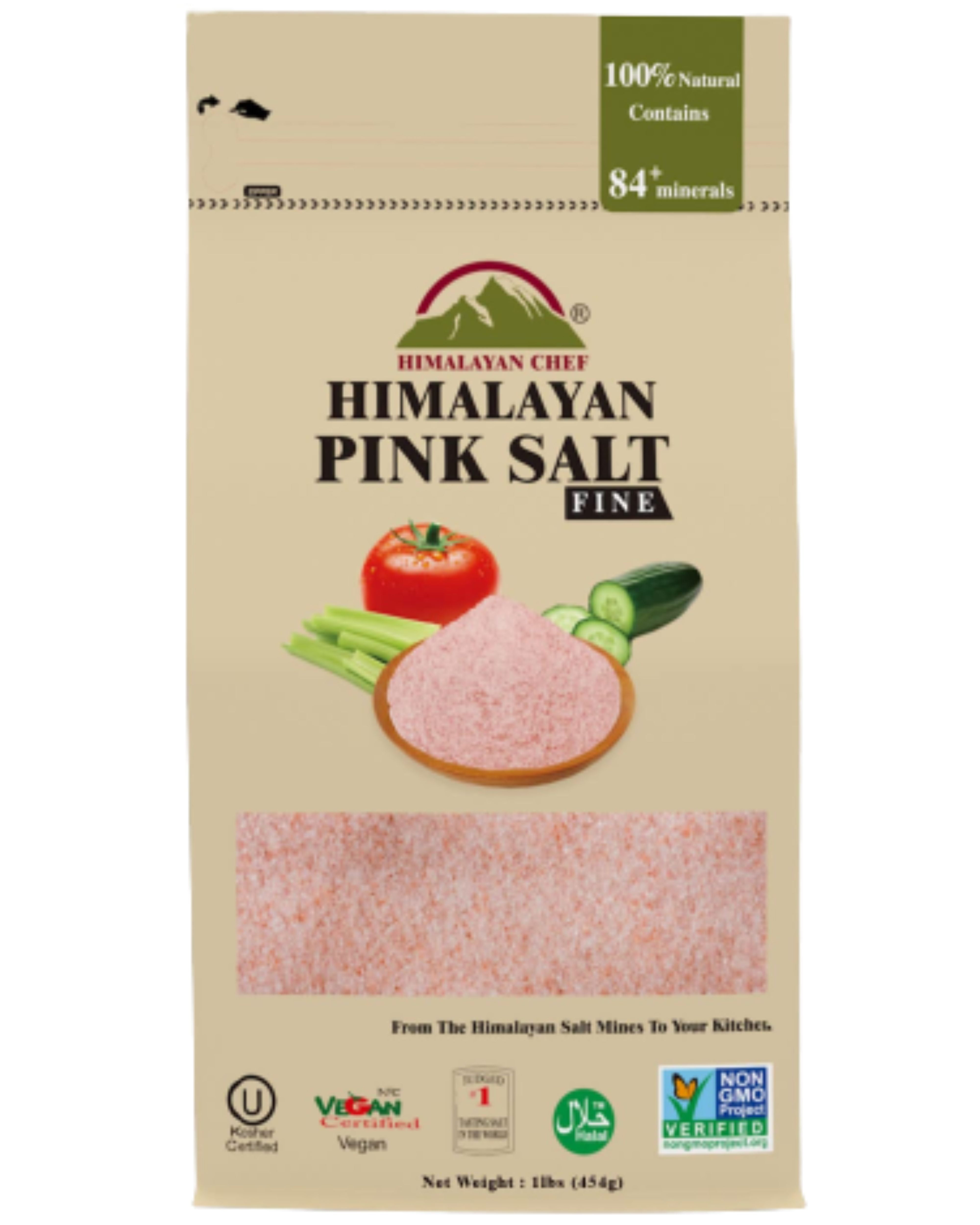 SALT 84 Pink Salt Fine Grain, 1 lbs/Each Pack of 6 (Total Weight 6 lbs)