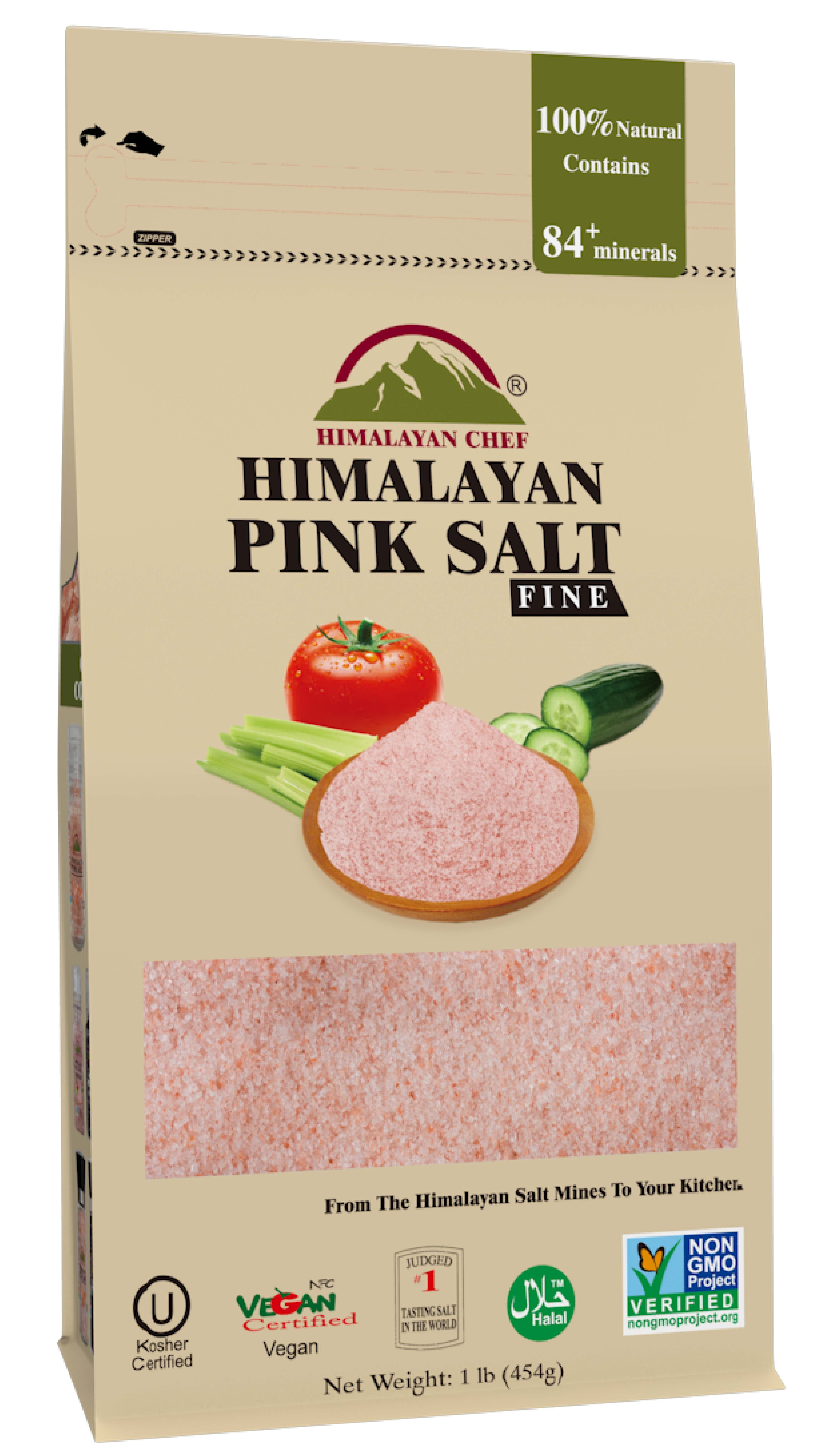 SALT 84 Pink Salt, Fine Grain, Natural and Pure Salty Flavor, 1 lbs Pack of 12 (Net Weight 12 lbs)