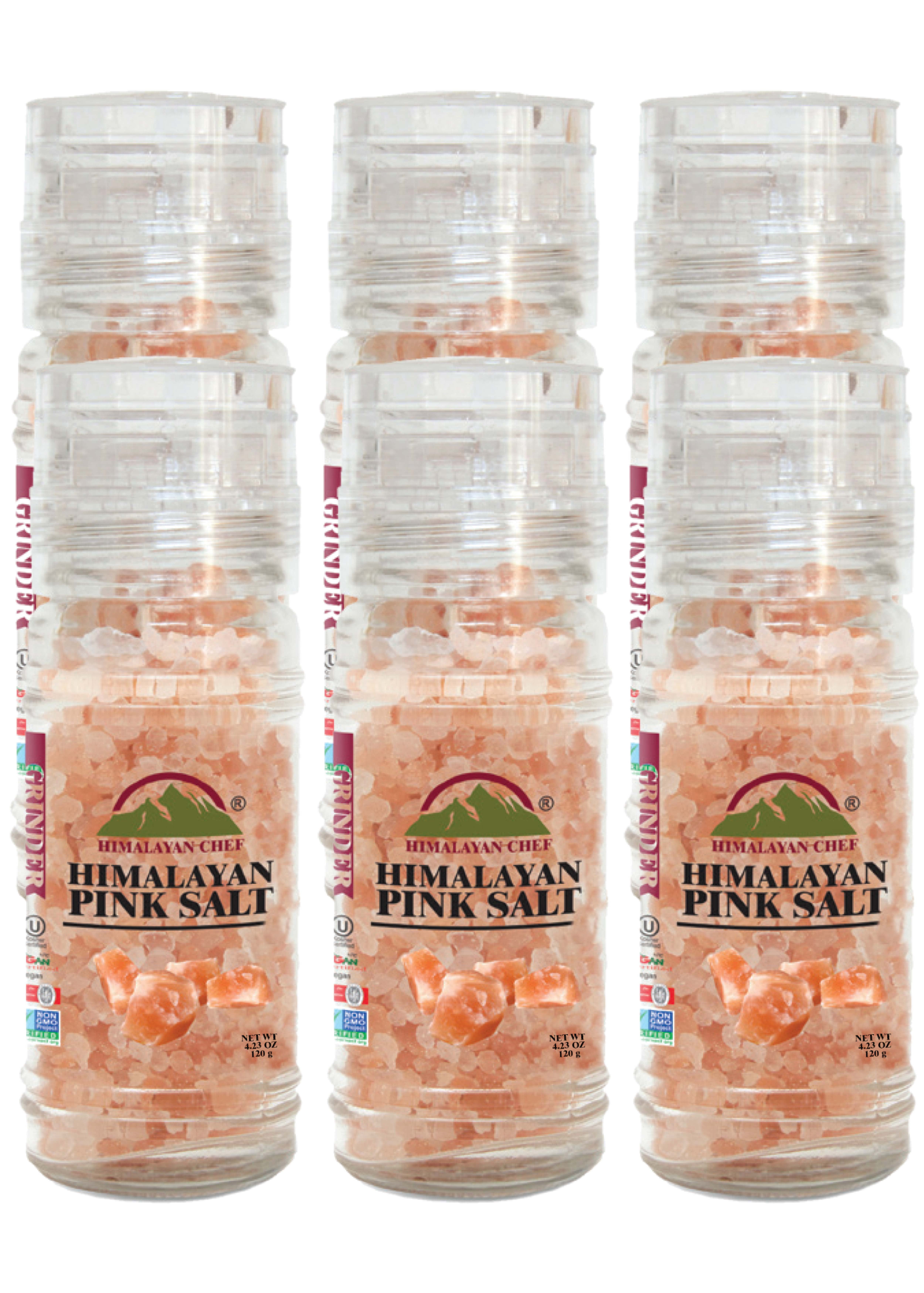 SALT 84 Pink Salt Grinder, Natural Flavors for Your Food, 4.2oz/Each Pack of 6