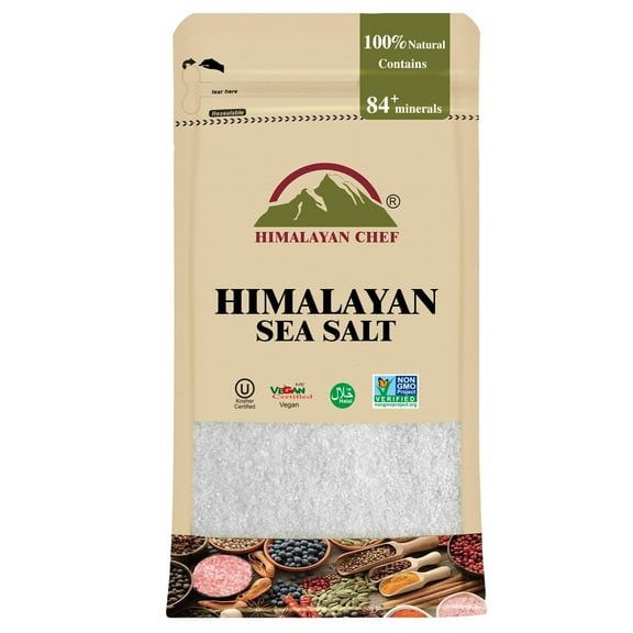 Himalayan Sea Salt, All-Natural Fine Grain, 48 Ounce Sea Salt Bag, Unrefined Mineral Salt for Daily Cooking