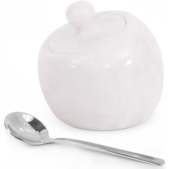 Radicaln Marble Salt Cellar with Lid 3 inches White Salt Jar and Table Salt Storage For Kitchen Countertop, Ideal Salt Container, Salt Dish and Sugar Bowl For Table