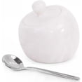 thumbnail image 1 of Radicaln White Marble 3" Salt Cellar with Lid and Spoon – Kitchen Salt Container | Spice Jars, Salt Dish, Sugar Bowl & Seasoning Holder for Countertop Storage, Dining Table & Home Décor, 1 of 6