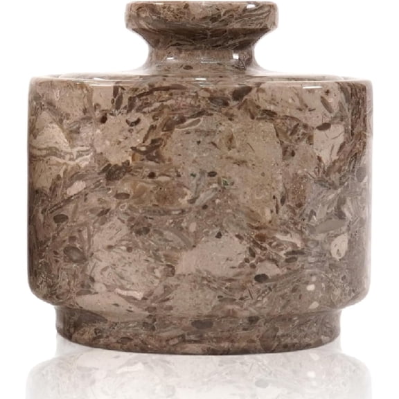 Radicaln Marble Salt Cellar with Lid 3 inch Oceanic Handmade Salt Jar, Table Salt Storage For Kitchen Countertop, Ideal Sugar Bowl, Flaky Salt Holder for Kitchen Countertop Storage