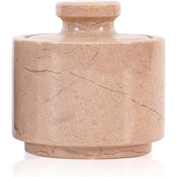 Radicaln Verona Marble 3" Salt Cellar with Lid – Countertop Salt Container | Salt Box, Spice Jars, Sugar Bowl, Seasoning Holder & Kitchen Storage Set for Dining Table & Home Décor