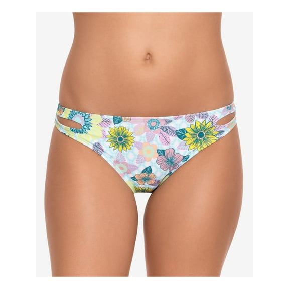 SALT + COVE Women's Multi Color Printed Stretch Lined Bikini Moderate Coverage Cutout Hipster Swimsuit Bottom XL