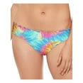 thumbnail image 1 of SALT + COVE Women's Multi Color Tie Dye Stretch Cheeky Limited Coverage Ruffled Hipster Swimsuit Bottom XS, 1 of 2